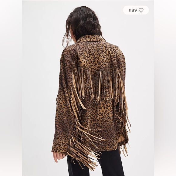 We The Free Leopard Print Fringe Jacket - Picture 2 of 7